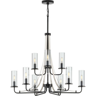 Riley Nine Light Chandelier in Black (54|P400210031)