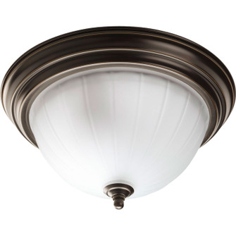 Melon Glass Two Light Flush Mount in Antique Bronze (54|P381720)