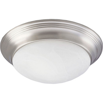 Alabaster Glass Three Light Flush Mount in Brushed Nickel (54|P369709)