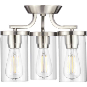 Lassiter Three Light Semi Flush Mount in Brushed Nickel (54|P350149009)