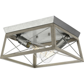 Briarwood Two Light Flush Mount in Galvanized Finish (54|P350039141)