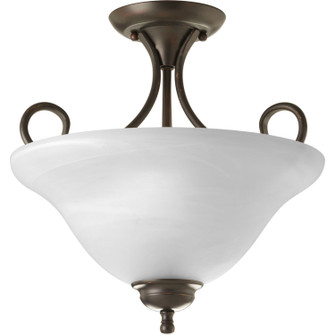 Bell Glass - Alabaster Two Light Flush Mount in Antique Bronze (54|P346020)
