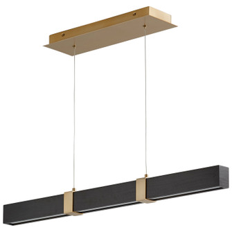 Decca LED Pendant in Aged Brass W/ Black Oak (440|3361540)