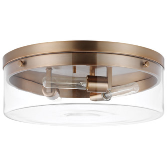 Intersection Three Light Flush Mount in Burnished Brass (72|607538)