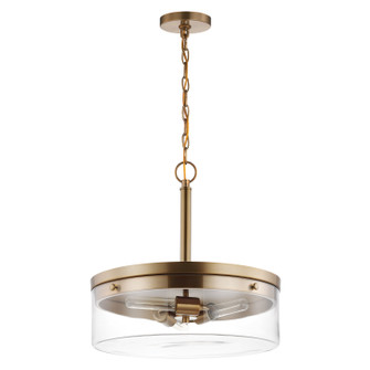 Intersection Three Light Pendant in Burnished Brass (72|607530)