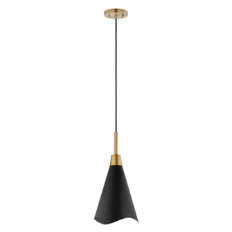 Tango One Light Pendant in Matte Black / Burnished Brass (72|607476)