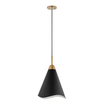 Tango One Light Pendant in Matte Black / Burnished Brass (72|607473)