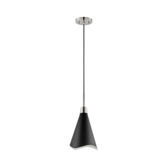 Tango One Light Pendant in Matte Black / Polished Nickel (72|607472)