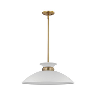 Perkins One Light Pendant in Matte White / Burnished Brass (72|607464)