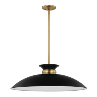 Perkins One Light Pendant in Matte Black / Burnished Brass (72|607462)