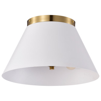 Dover Three Light Flush Mount in White / Vintage Brass (72|607418)