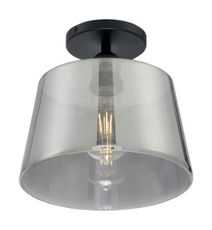 Motif One Light Semi Flush Mount in Black / Smoked Glass (72|607334)