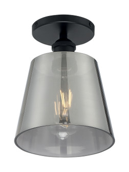 Motif One Light Semi Flush Mount in Black / Smoked Glass (72|607333)