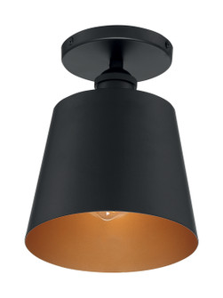 Motif One Light Semi Flush Mount in Black / Gold (72|607331)