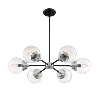 Axis Six Light Chandelier in Matte Black / Brushed Nickel Accents (72|607136)