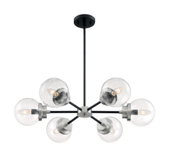 Axis Six Light Chandelier in Matte Black / Brushed Nickel Accents (72|607136)