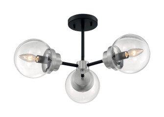 Axis Three Light Semi Flush Mount in Matte Black / Brushed Nickel (72|607133)