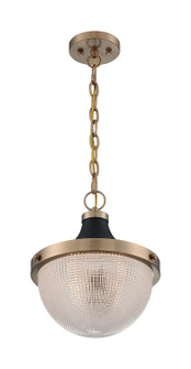 Faro One Light Pendant in Burnished Brass / Black Accents (72|607060)