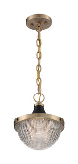 Faro One Light Pendant in Burnished Brass / Black Accents (72|607059)