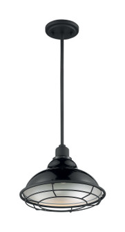 Newbridge One Light Pendant in Gloss Black / Silver (72|607004)