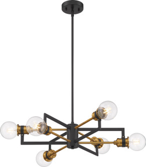 Intention Six Light Chandelier in Warm Brass / Black (72|606976)