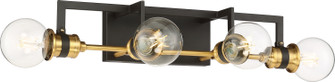 Intention Four Light Vanity in Warm Brass / Black (72|606974)