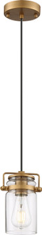 Antebellum One Light Mini Pendant in Vintage Brass / Clear Glass (72|606735)