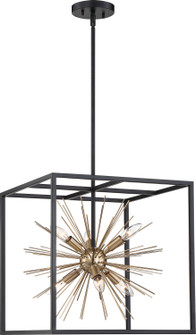 Spirefly Six Light Pendant in Matte Black / Burnished Brass (72|606730)