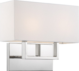Tribeca Two Light Vanity in Polished Nickel / White Fabric (72|606718)