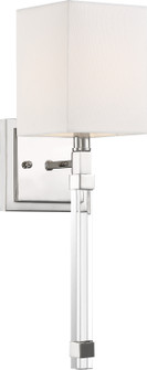 Thompson One Light Wall Sconce in Polished Nickel / White Fabric (72|606682)