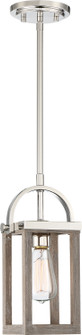 Bliss One Light Mini Pendant in Driftwood / Polished Nickel Accents (72|606484)