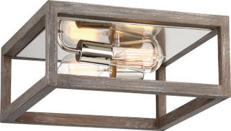 Bliss Two Light Flush Mount in Driftwood / Polished Nickel Accents (72|606482)