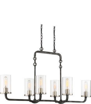 Sherwood Six Light Island Pendant in Iron Black / Brushed Nickel Accents (72|606124)