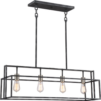 Lake Four Light Island Pendant in Iron Black / Brushed Nickel Accents (72|605859)