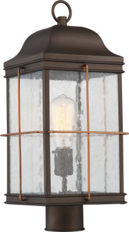 Howell One Light Post Lantern in Bronze / Copper Accents (72|605835)