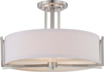Gemini Three Light Semi Flush Mount in Brushed Nickel (72|604758)