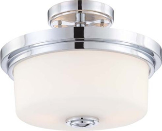 Soho Two Light Semi Flush Mount in Polished Chrome / Satin White (72|604593)