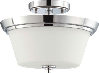 Bento Three Light Semi Flush Mount in Polished Chrome / Satin White (72|604087)