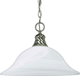 Alabaster Glass Hanging Dome One Light Pendant in Brushed Nickel (72|60390)