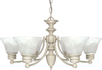 Empire Six Light Chandelier in Textured White (72|60359)