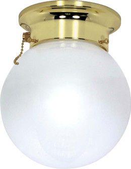 8 White Ball One Light Flush Mount in Polished Brass (72|60295)