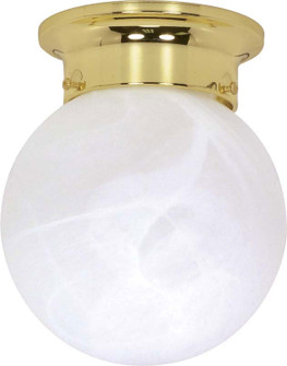 6 Alabaster Ball One Light Flush Mount in Polished Brass (72|60255)