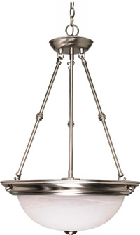 Alabaster Glass Brushed Nickel Three Light Pendant in Brushed Nickel (72|60203)