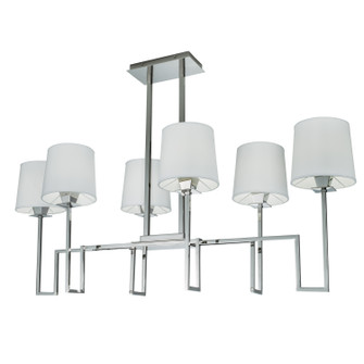 Maya Six Light Linear Chandelier in Polished Nickel (185|9678PNWS)