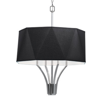 Diamond Four Light Chandelier in Polished Nickel With Black Shade (185|8292PNBS)