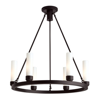 Martin Six Light Chandelier in Bronze, Matte Opal (185|6525BRMO)