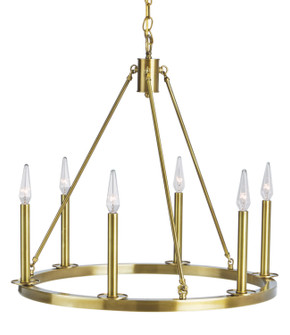 Martin Six Light Chandelier in Bronze, Matte Opal (185|6525AGMO)