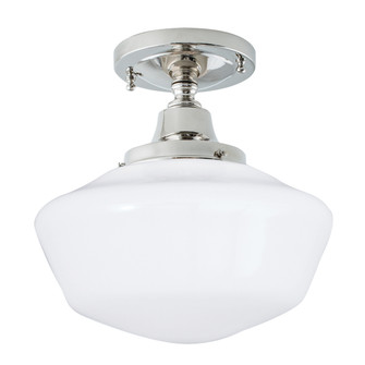 Schoolhouse One Light Flush Mount in Polish Nickel With Shiny Opal Glass (185|5361FPNSO)