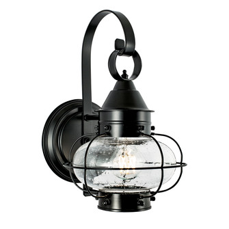 Cottage Onion One Light Wall Mount in Black With Seedy Glass (185|1323BLSE)