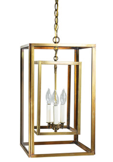 Foyer Two Light Hanging Lantern in Antique Brass (196|SS1220ABLT3CLR)